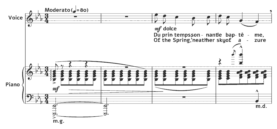 The opening bars of Amoroso by Cécile Chaminade in music notation.