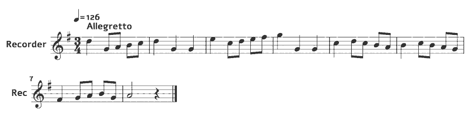 The opening bars of Minuet in G (BWV Anh. 114) by Christian Petzold (arr.) in music notation.