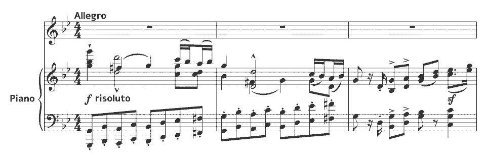 Die ersten Takte von Lieder: Like to the Damask Rose von Edward Elgar in Notenschrift.