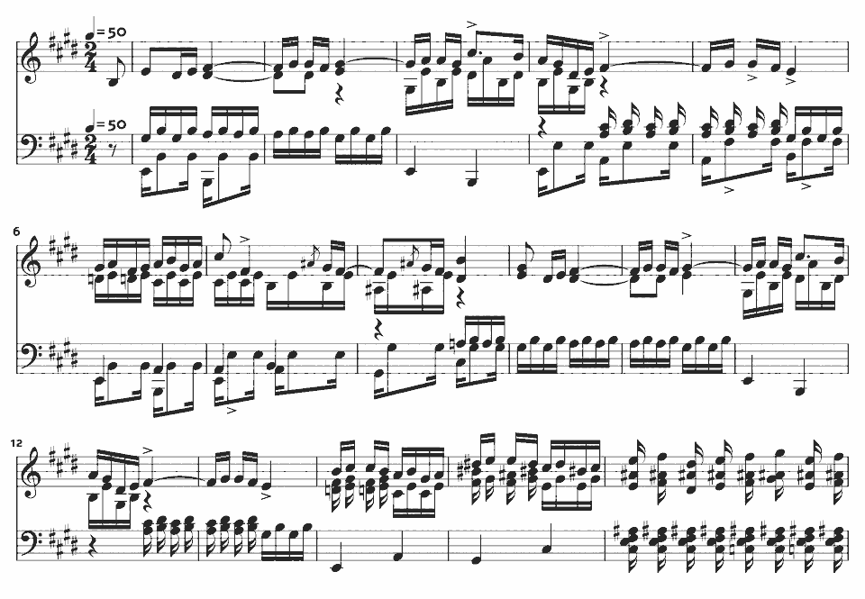 The opening bars of Étude in E major, Op. 10 No. 3 ("Tristesse") by Frédéric Chopin in music notation.