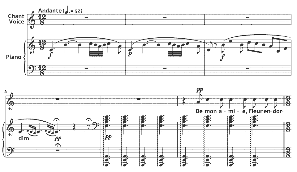 The opening bars of Op.21 Mélodies: Sérénade by Georges Bizet in music notation.