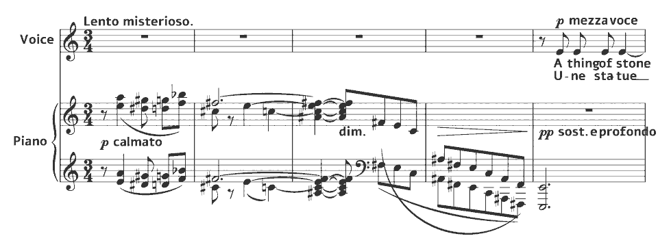 The opening bars of 1st Series Songs from the Chinese Poets: The Celestial Weaver by Granville Bantock in music notation.