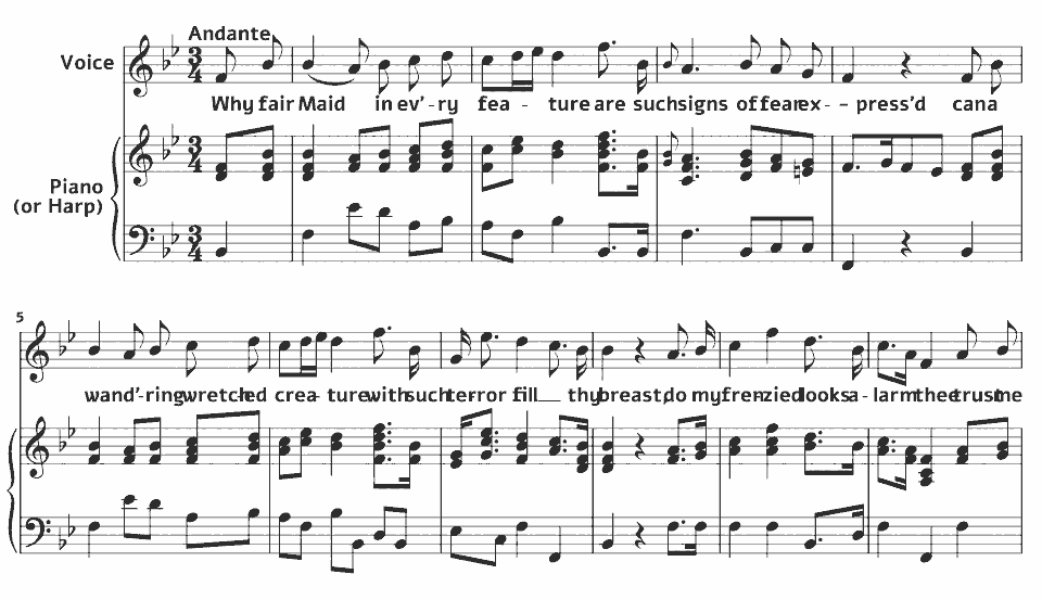 The opening bars of Crazy Jane by Harriett Abrams in music notation.