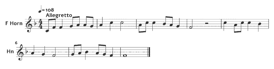 The opening bars of Simple Gifts by Joseph Brackett (arr.) in music notation.