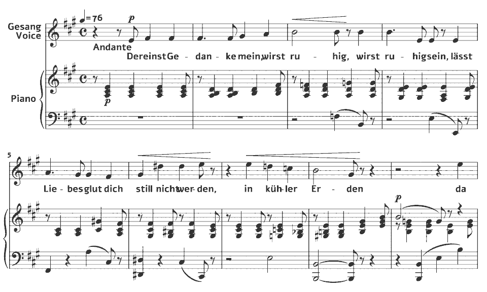 The opening bars of Op.44 Lieder: Lied by Laura Netzel in music notation.