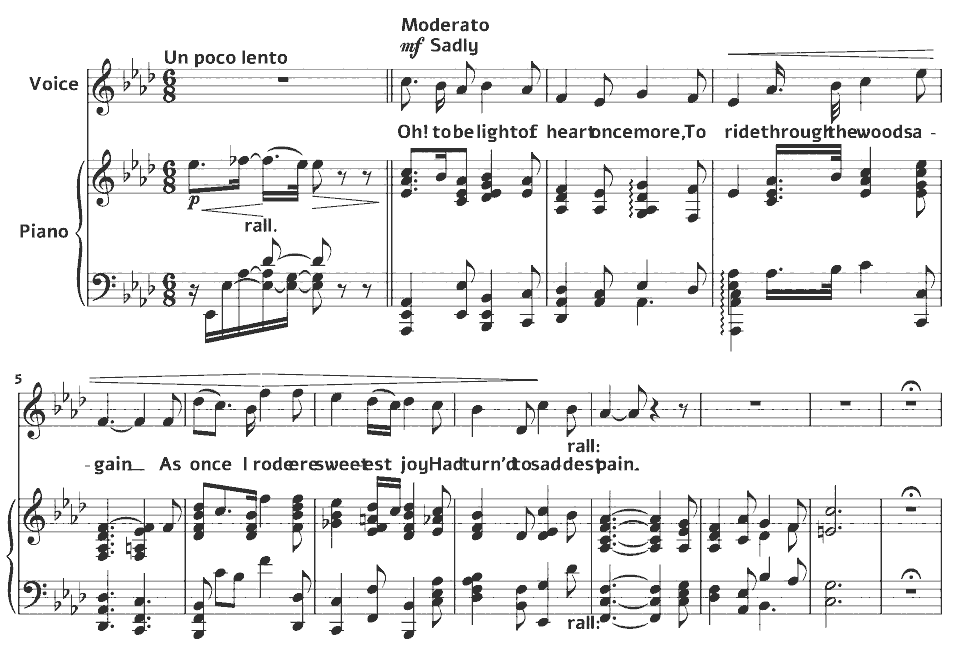 The opening bars of Little Songs: A Memory by Maude Valérie White in music notation.
