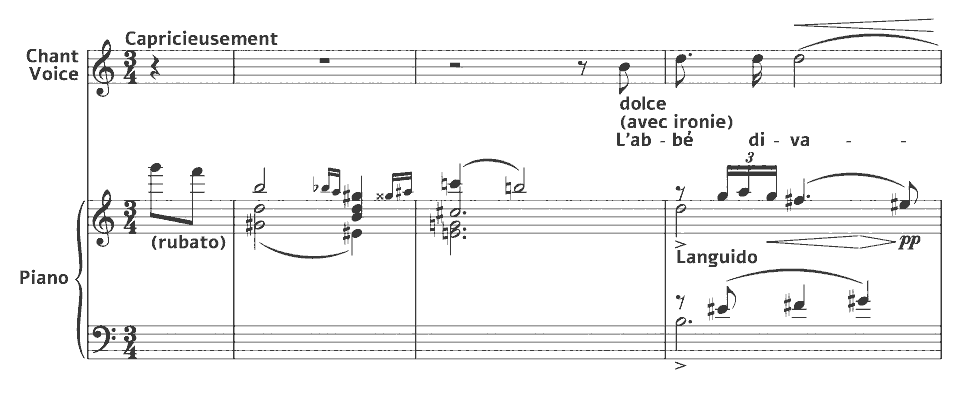 The opening bars of Sur l’herbe by Poldowski in music notation.