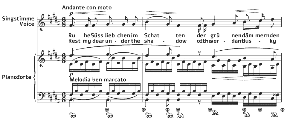 The opening bars of Op.1 Gesänge: Schlummerlied by Robert Franz in music notation.