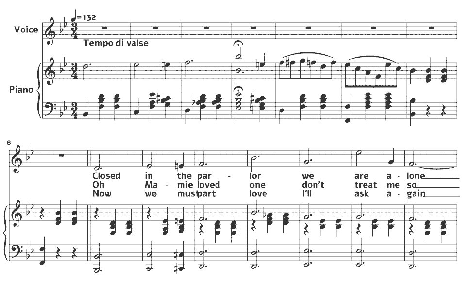 Die ersten Takte von Please Say You Will von Scott Joplin in Notenschrift.