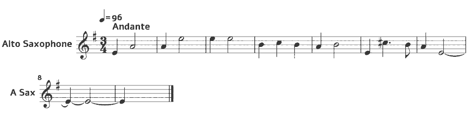 The opening bars of Scarborough Fair in music notation.